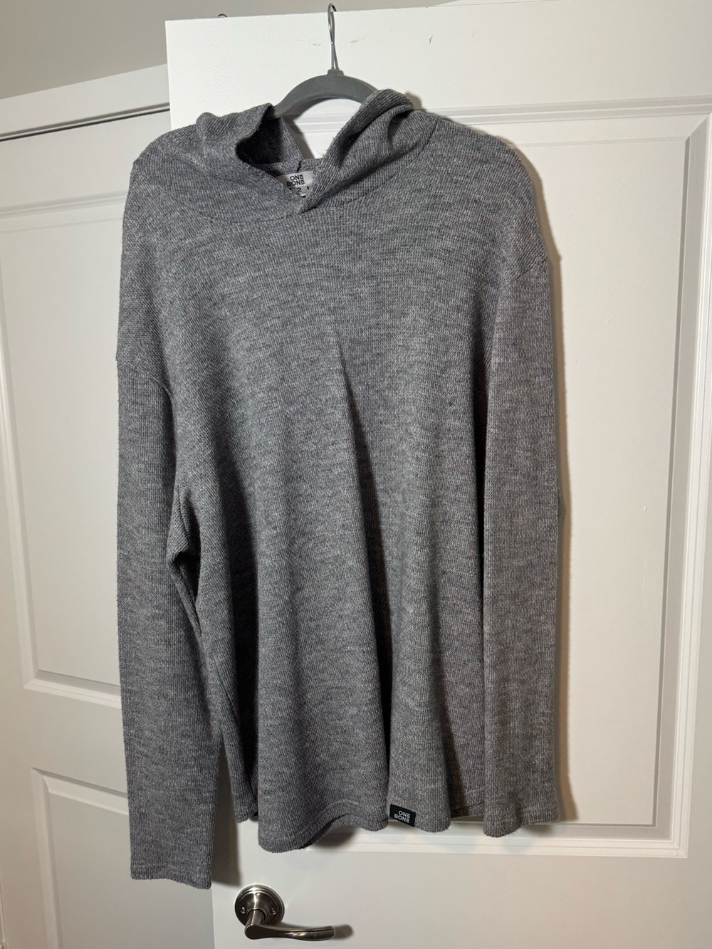 Men's Gray Hooded Knit Sweater